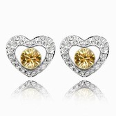 Austria crystal crystal earrings elements - love life (golden)