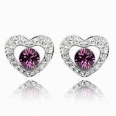 Austria crystal crystal earrings elements - love life (purple)