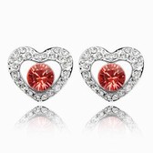 Austria crystal crystal earrings elements - love life (water lilies red)