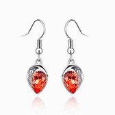 Austria crystal Crystal Earrings - my heart (water lilies red)