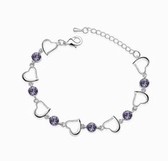 Austria crystal Crystal Bracelet - hearts (pale pinkish purple violet)
