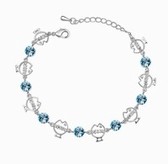 Austria crystal Crystal Bracelet - Fun fish Recalling Health (navy blue)