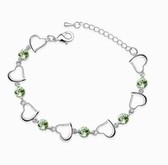 Austria crystal Crystal Bracelet - hearts (Olive)
