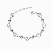 Shi Austria crystal Crystal Bracelet - Jun heart I Heart (Olive)