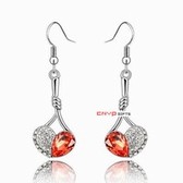 Crystal Earrings Austria crystal - Listen to Your Heart (water lilies red)