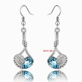 Crystal Earrings Austria crystal - Listen to Your Heart (navy blue)