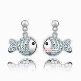 Austria crystal crystal earrings elements - rich fish (sea blue)