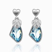 Austria crystal Crystal Earrings - Heart Dream (navy blue)