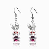 Austria crystal crystal elements - big ears rabbit earrings (purple)