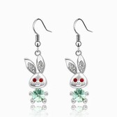 Austria crystal crystal elements - big ears rabbit earrings (expensive olive)