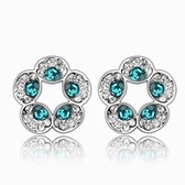 Austria crystal earrings - sweet Ferris Wheel (Blue Zircon)