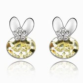 Austria crystal Crystal earrings - gold black rabbit (yellow)