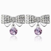 Austria crystal earrings - butterfly (violet)