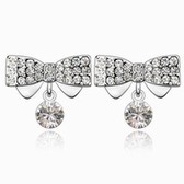 Austria crystal earrings - butterfly (white)