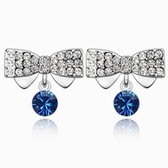 Austria crystal earrings - butterfly (dark blue)