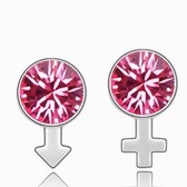Austria crystal Crystal earrings - male and female symbols (Rose)