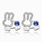 Austria crystal earrings - rabbit (dark blue)