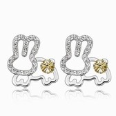 Austria crystal earrings - rabbit (yellow)
