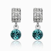Austria crystal earrings - Crescent Bay (Blue Zircon)