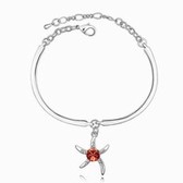 Austrian Crystal bracelet - Starfish Love (water lilies, red)