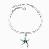 Austrian Crystal bracelet - Starfish Love (Blue Zircon)