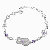 Austrian crystal bracelet - love Guitar (Violet)
