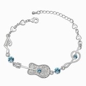 Austrian crystal bracelet - love Guitar (Ocean Blue)