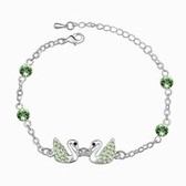 Austrian crystal bracelet - Swan (olive)