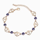 Austrian crystal bracelet - your thoughts my heart (rose gold + pale pinkish purple)