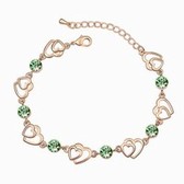 Austrian crystal bracelet - your thoughts my heart (rose gold + olive)