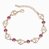 Austrian crystal bracelet - your thoughts my heart (Rose Gold + Rose)