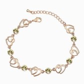 Austrian crystal bracelet - your thoughts my heart (rose gold + yellow)
