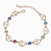 Austrian crystal bracelet - your thoughts my heart (rose gold + color)