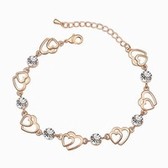 Austrian crystal bracelet - your thoughts my heart (rose gold + white)