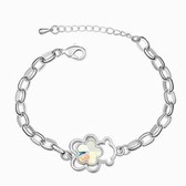 Austrian crystal bracelet - small PP Bear (color white)