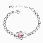 Austrian crystal bracelet - small PP Bear (Light Rose)