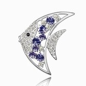 Austrian crystal brooch - Angel Fish (pale pinkish purple)