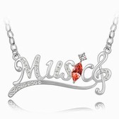 Austrian Crystal Necklace-music music dreams (water lilies, red)