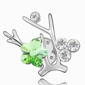 Austrian crystal brooch - Mei Love (olive)