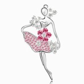 Import Crystal brooch - Ballet Girl (Rose)