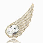 Austrian crystal brooch - Angel wings (18K + White)