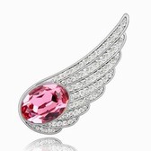 Austrian crystal brooch - Angel wings (Rose)