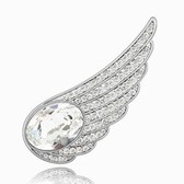 Austrian crystal brooch - Angel wings (white)