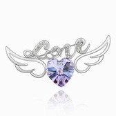 Austrian crystal brooch - Love Angel Wings (Violet)