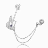 Austrian crystal brooch - Guitar (pale pinkish purple)