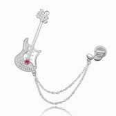 Austrian crystal brooch - Guitar (Rose)