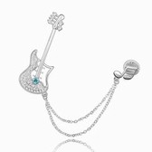 Austrian crystal brooch - Guitar (Ocean Blue)