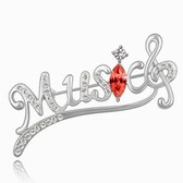 Austrian crystal brooch-music music dreams (water lilies, red)