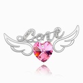 Austrian crystal brooch - Angel Wings Love (Rose)