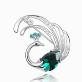High-quality crystal brooch - Phoenix (Green)